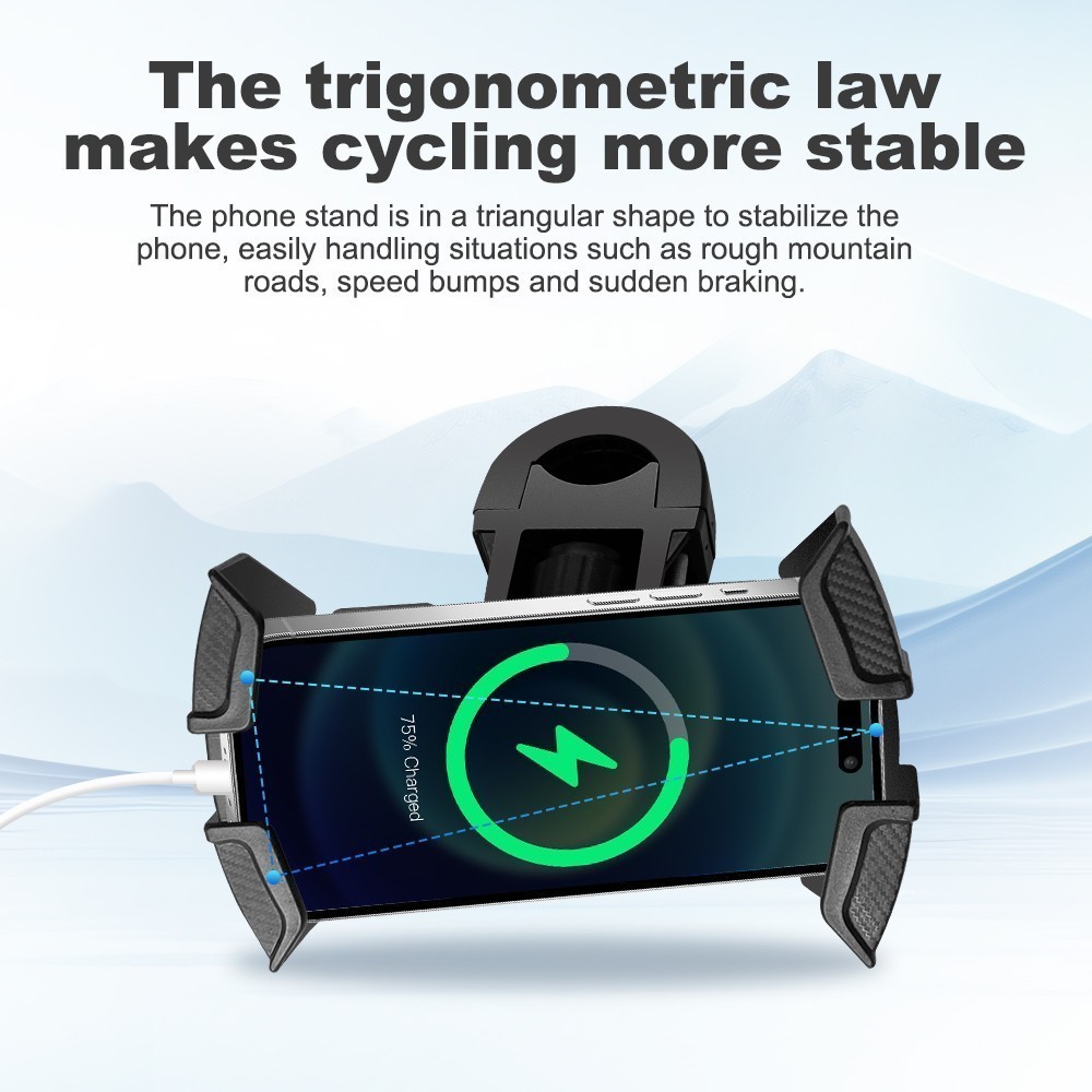 Motorcycle Phone Mount Auto Lock Military Anti-Shake Bike Phone Holder E BIKE