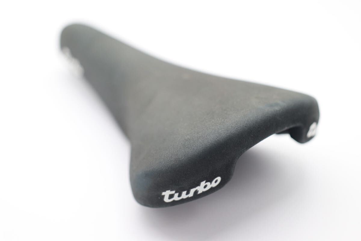 Selle Italia Turbo 1980 Black Leather Nubuck Saddle Classic Road MTB Made Italy