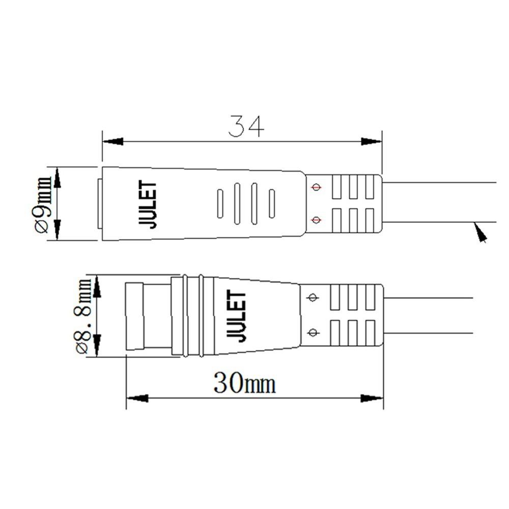 90CM E-bike KT/Bafang Display Waterproof Extension Cable Male To Female 5Pin HAU