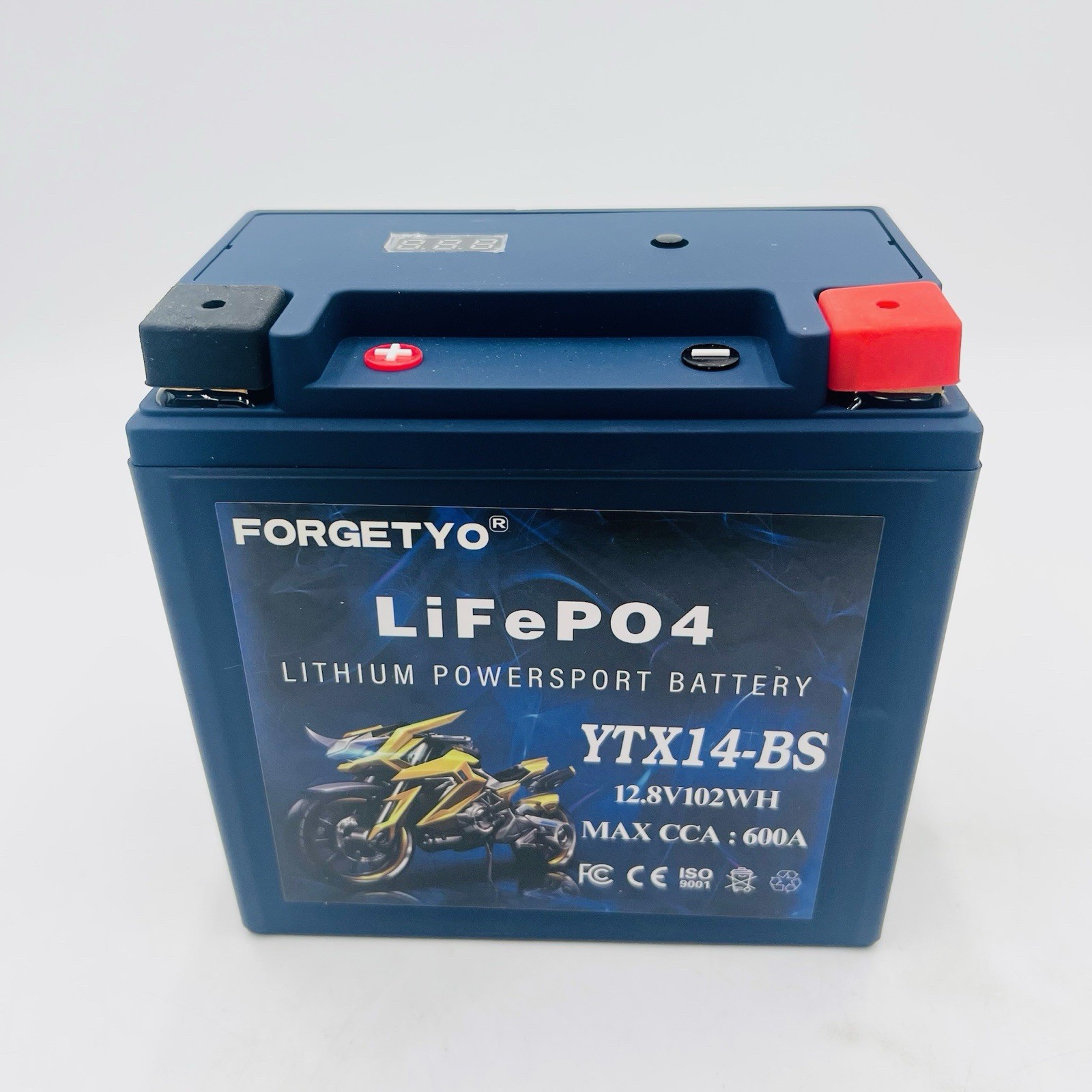 Lithium Motorcycle Battery, ATV Battery 12V 8AH 600CCA Compatible with YTX14-BS