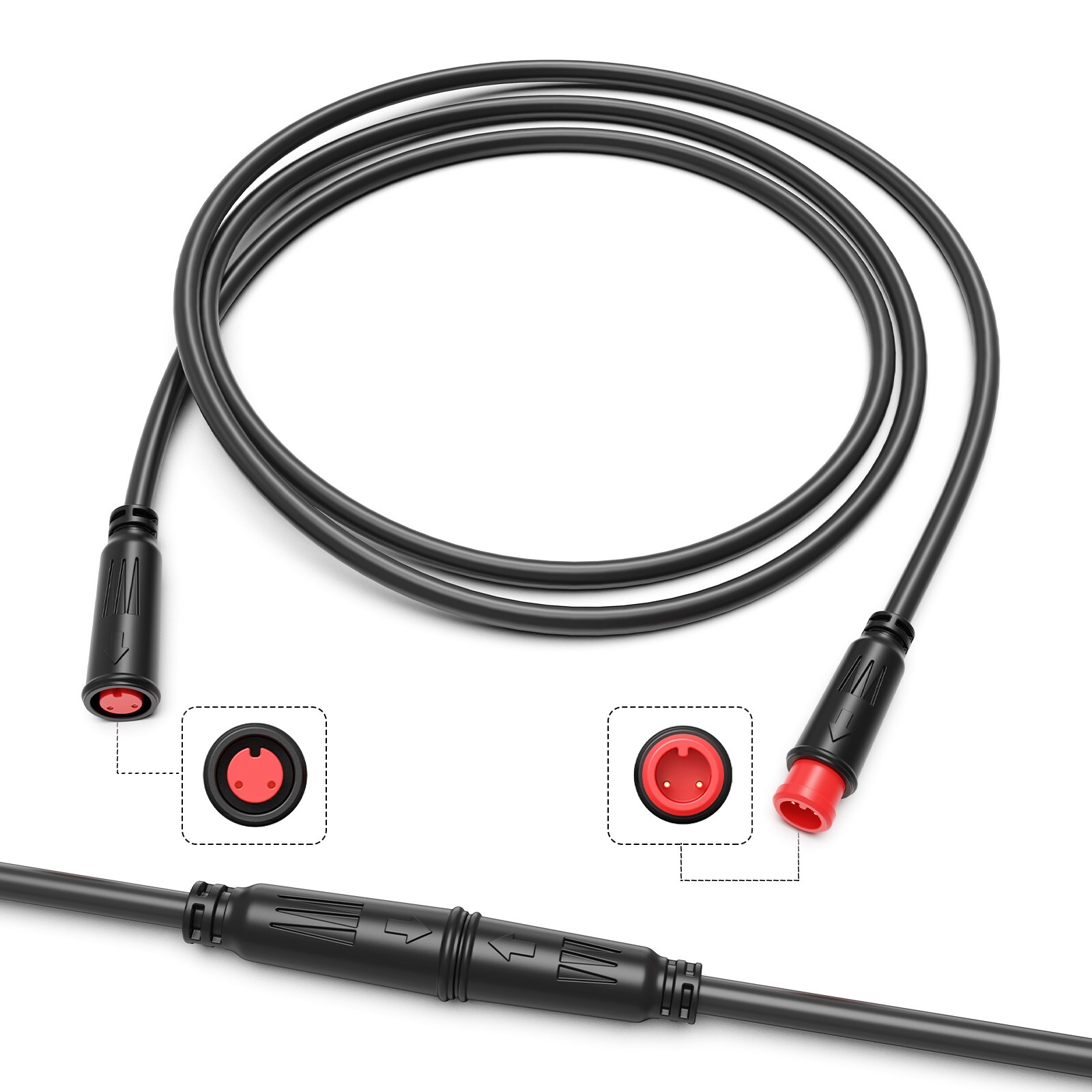 Extension Cable 2/3/4/5Pin Waterproof Plug For Electric Bicycle Connector Cable