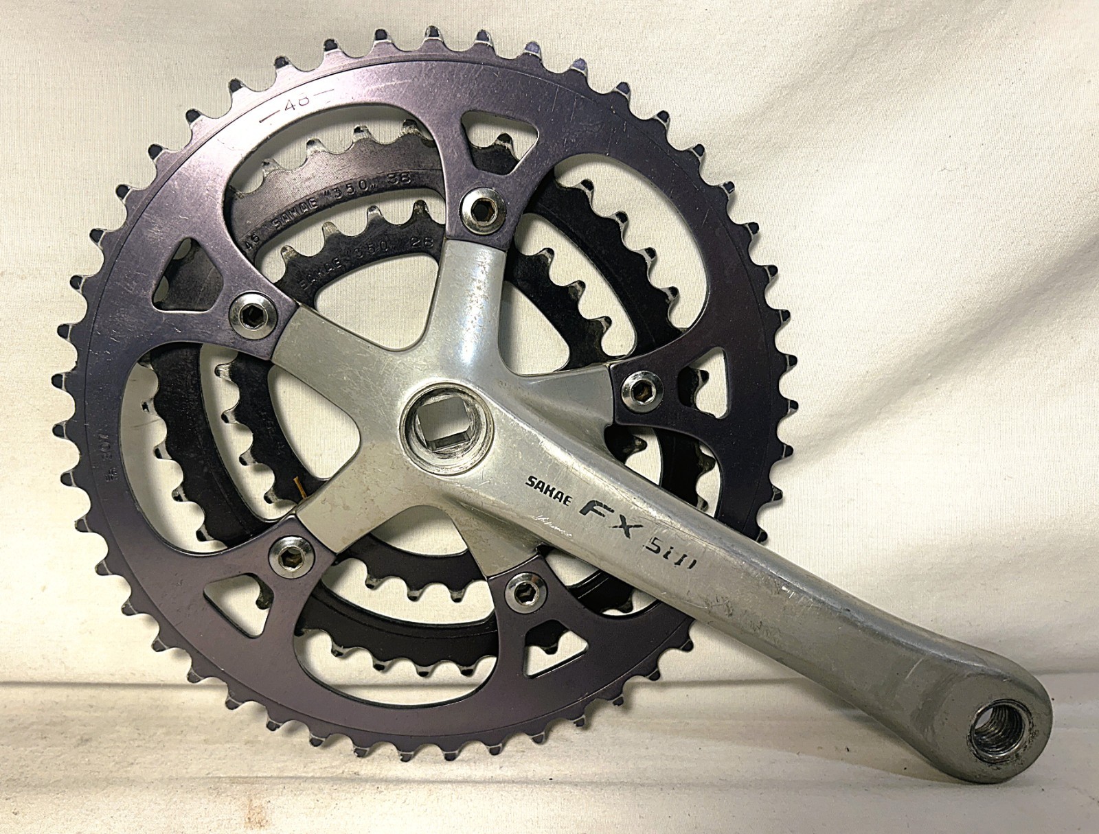 Vintage Sakae FX SLP triple crankset mountain bike mtb ovaltech 170mm road race