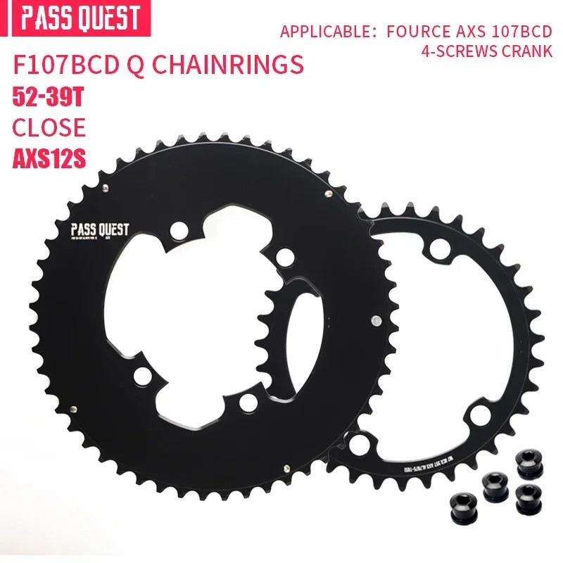 107BCD Double Chainring for 12S Road/Gravel Bike 46-33T 48-35T 50-37T 52-39T
