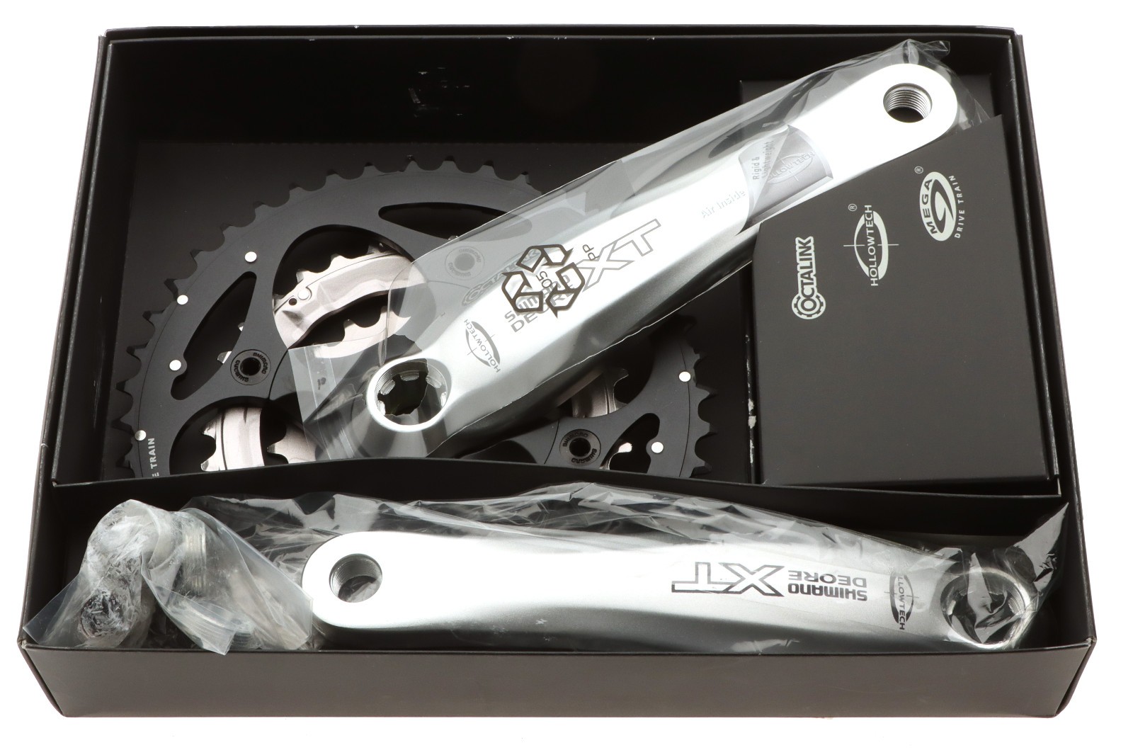 Shimano Deore XT FC-M752 9 Speed Crank Hollowtech 175mm Silver 223244 NOS NEW