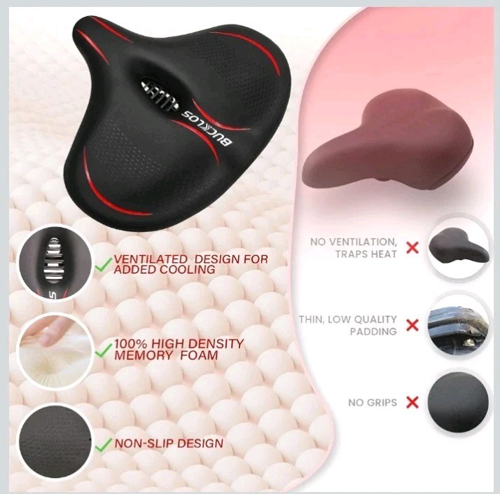 BUCKLOS Wide Bike Seat Men Women Ebike Seats Extra Large Comfortable *Note*