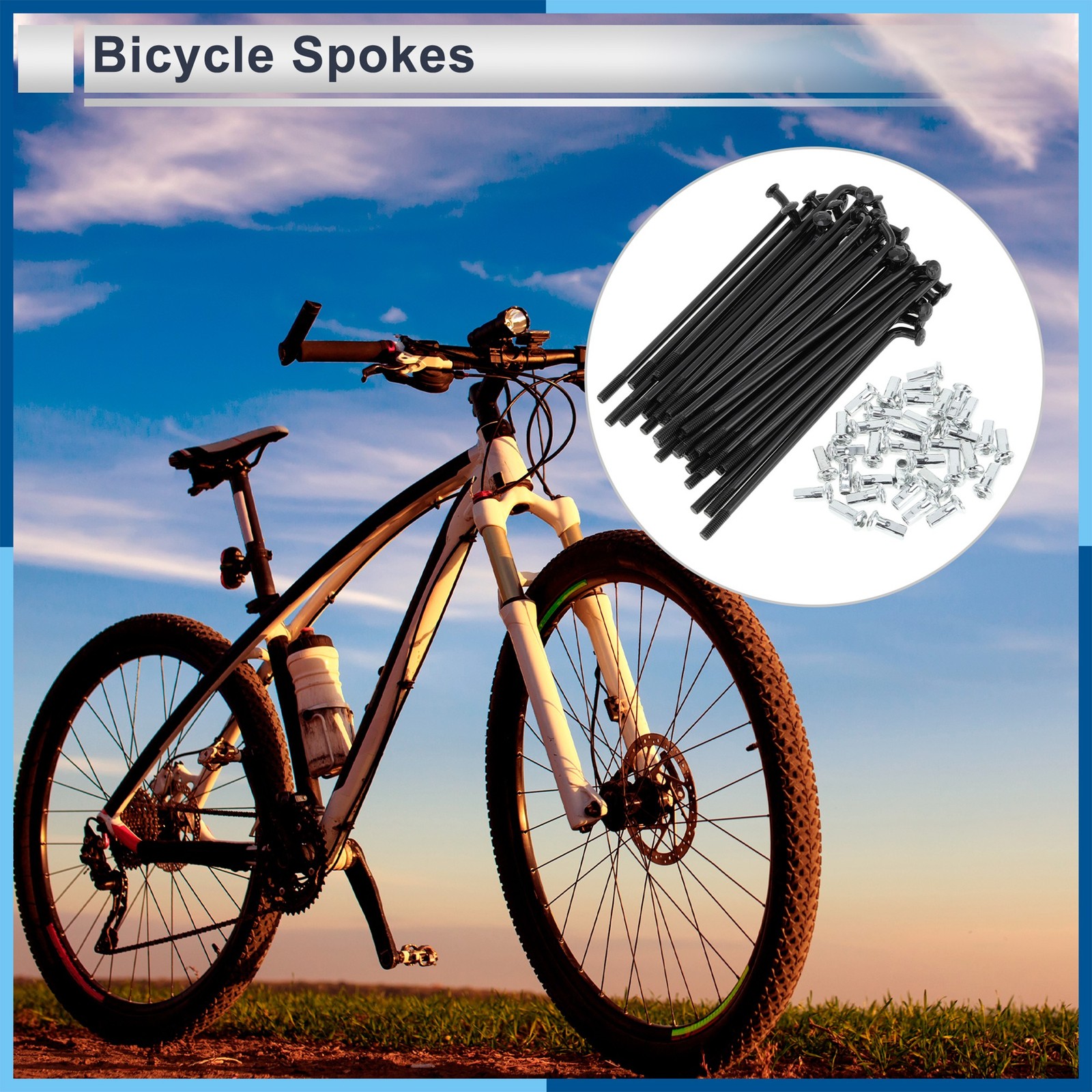 1 Set 12G 76mm Length Bicycle Spokes Nipple Carbon Steel Universal