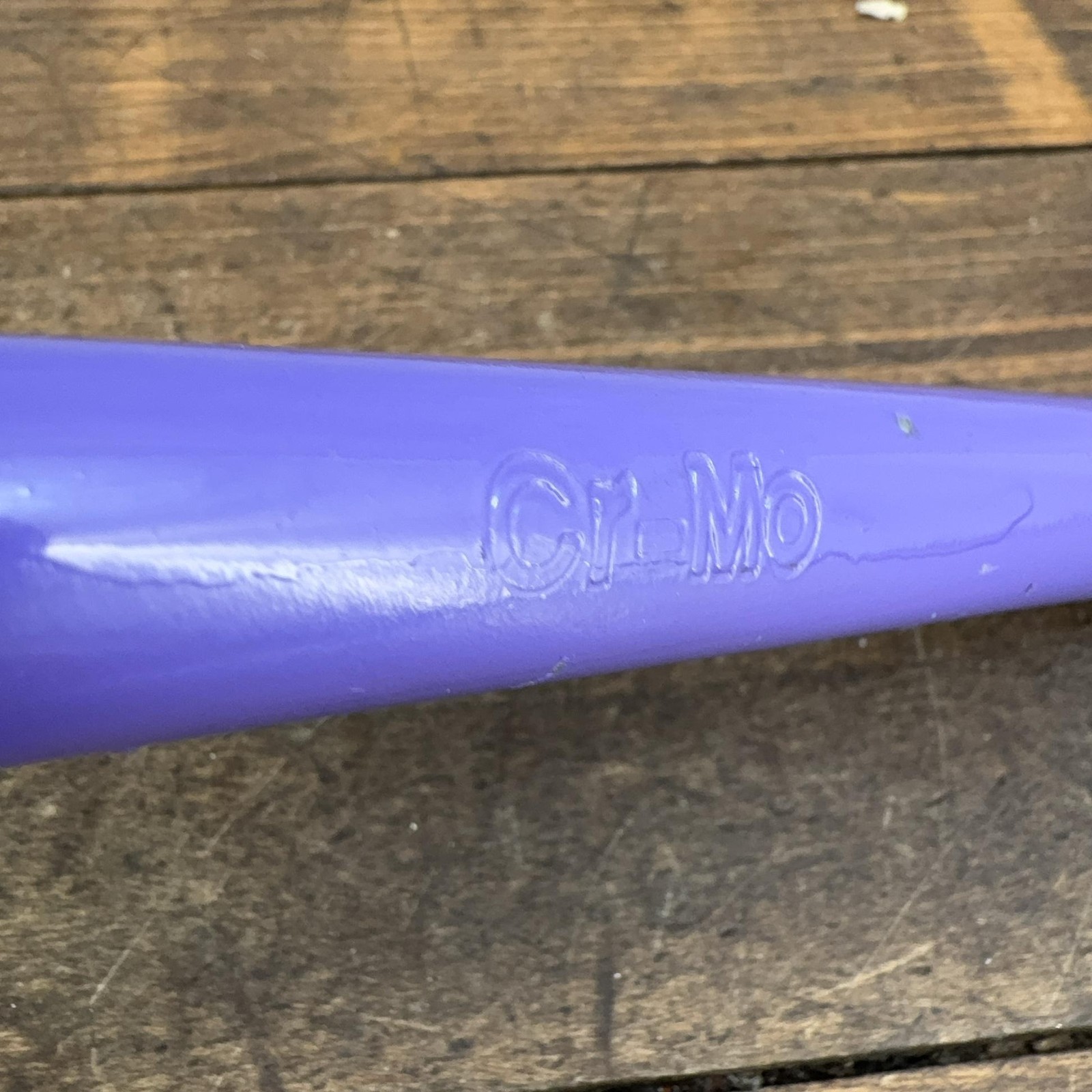 Vintage BMX FReestyle Crank 1pc Old School One Piece Cr-Mo Purple Violet Bent