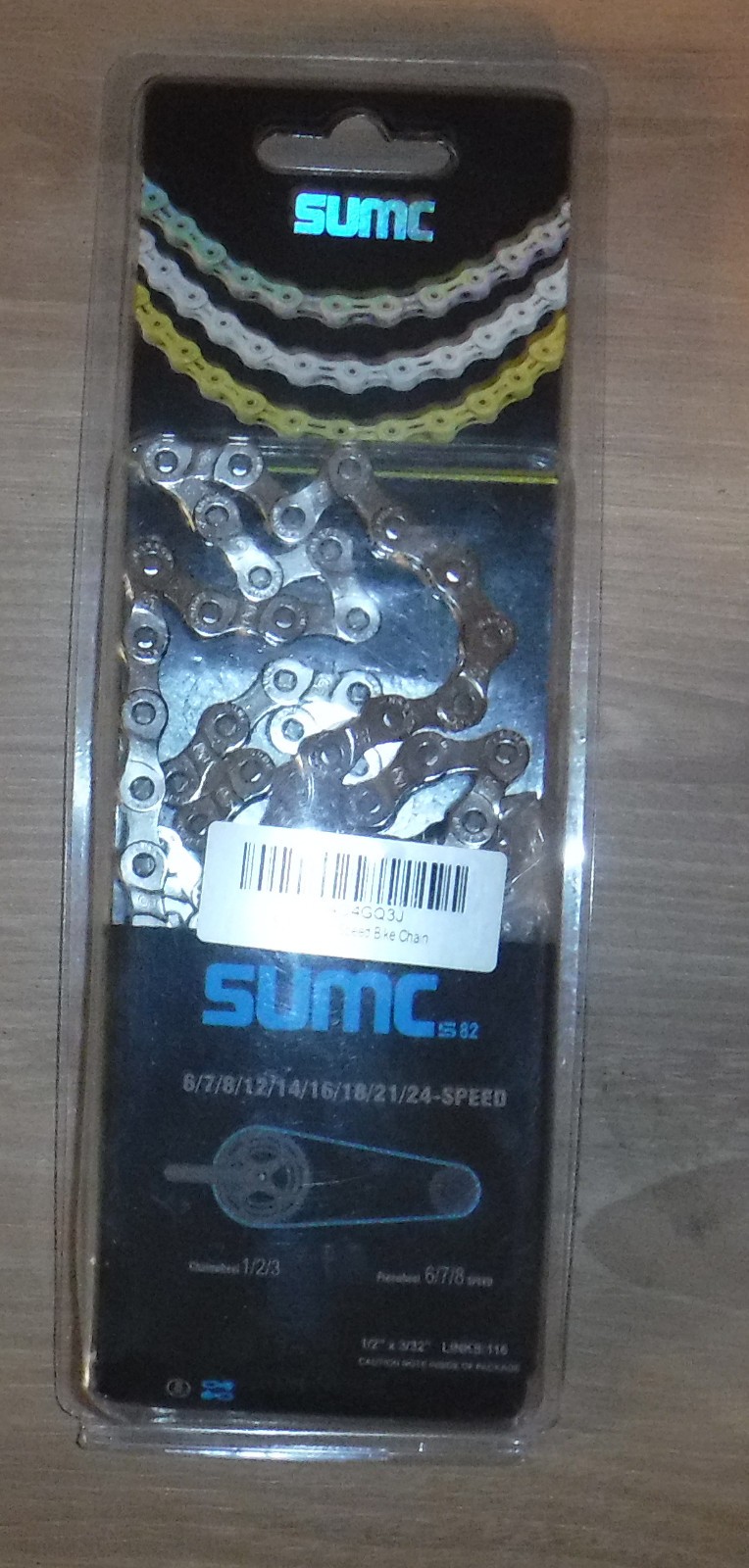 SUMC S82 Steel Bicycle Chain Silver Universal 6/7/8/12/14/16/18/24 Speed