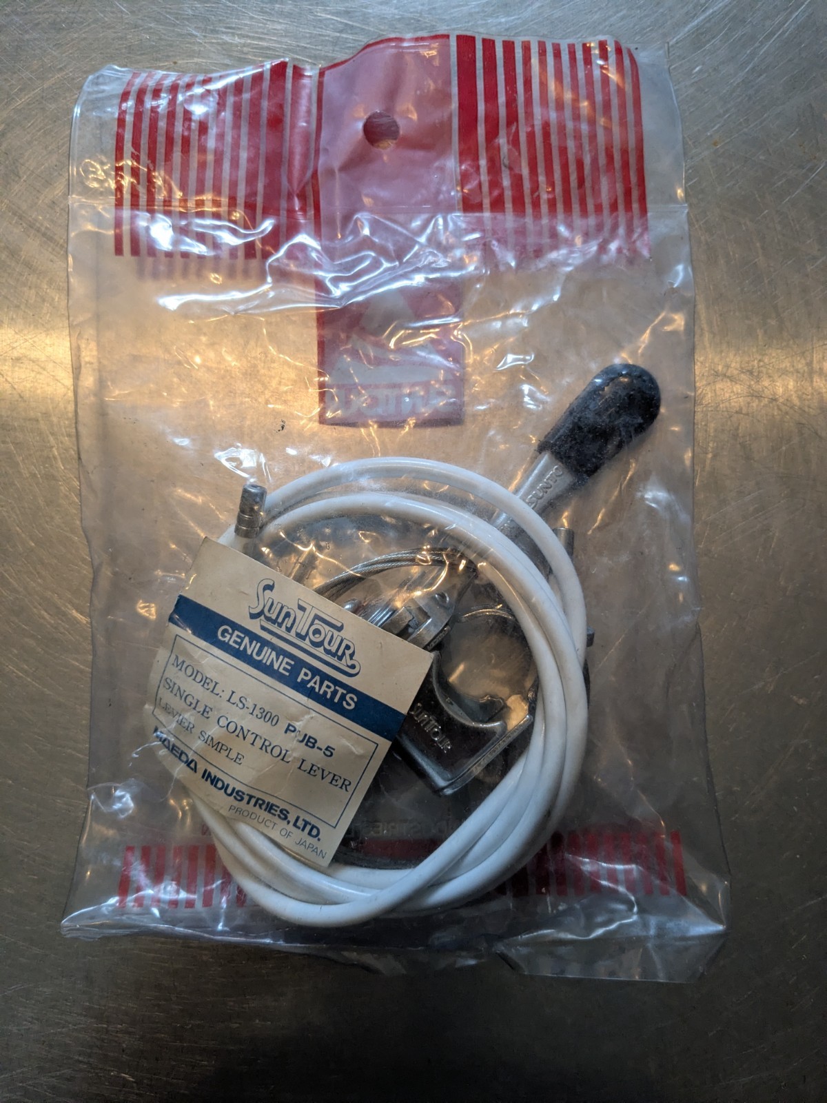 NOS Suntour Power Ratchet single-sided stem shifter set with cable and housing