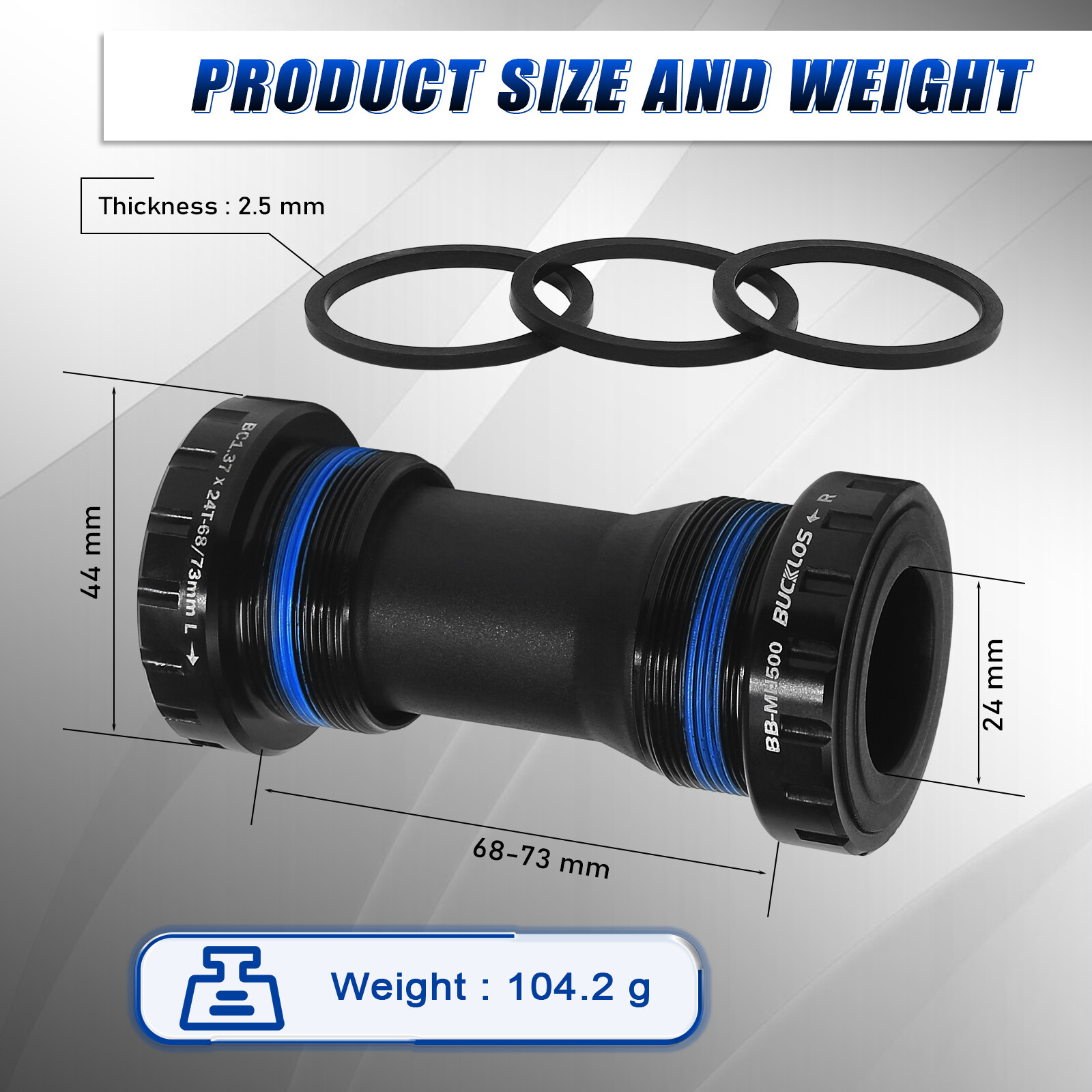 Cycling Hollowtech II Bottom Bracket 68/73mm Threaded Bearings Fit Shimano/SRAM