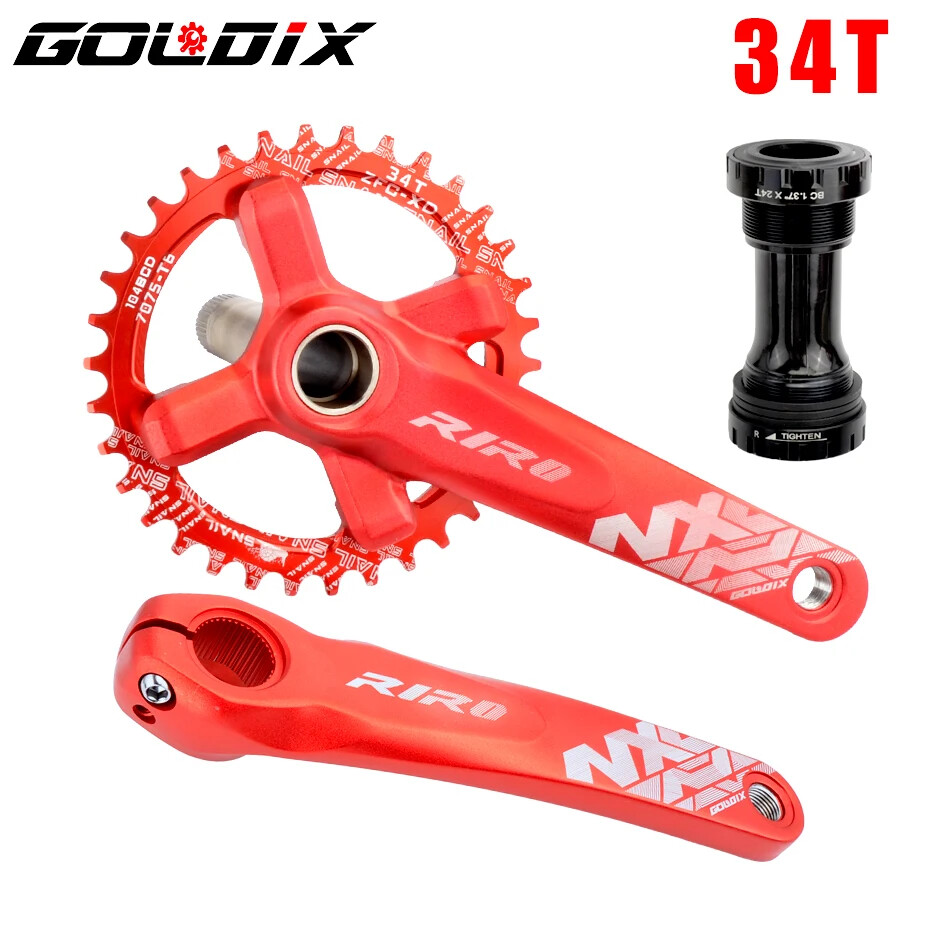 MTB Bike Crankset Hollow Integrated Crank 104BCD 32 34 36 38 40 42T Crankset BB