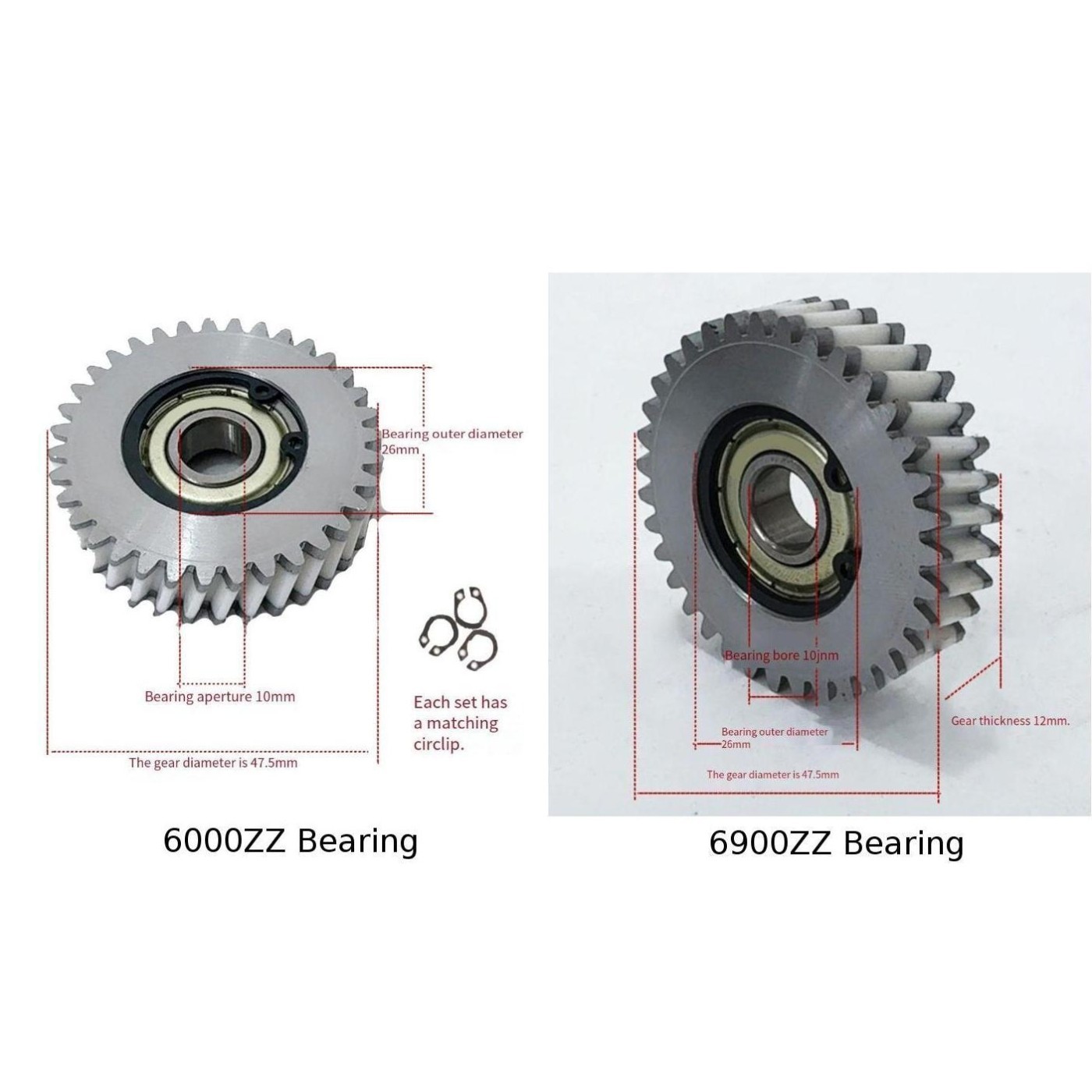 3PCS 35T E-Bike Motor Gear Stainless Steel Plastic for Bafang 500W 750W
