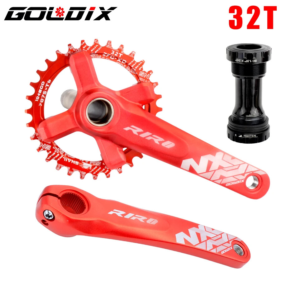 MTB Bike Crankset Hollow Integrated Crank 104BCD 32 34 36 38 40 42T Crankset BB