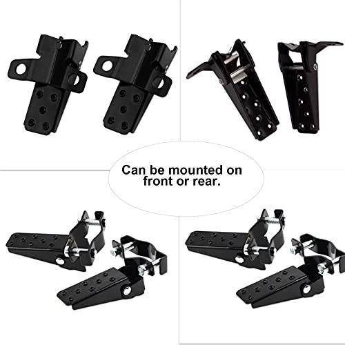 Foldable Footrest Foot Pegs for ATV, Black, Universal, Retro, 2 Pegs with