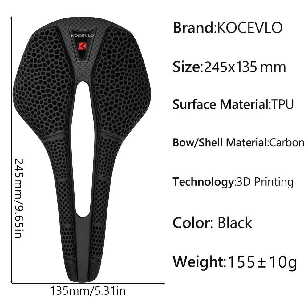 3D Printed Carbon Saddle for XC Road Gravel MTB Off-Road Bike Cycling Parts