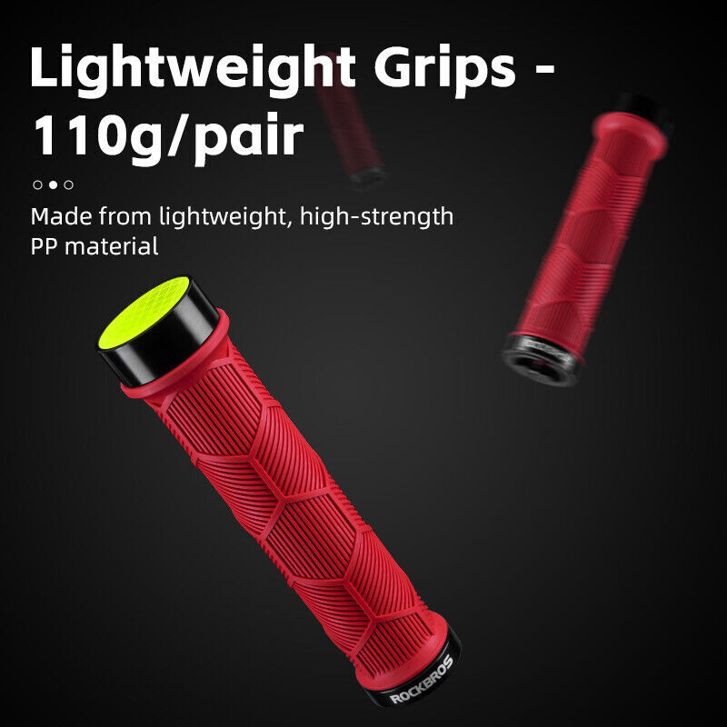 ROCKBROS Bike Grips Bike Handle Grips Double Lock-on High Gloss Reflector 22mm