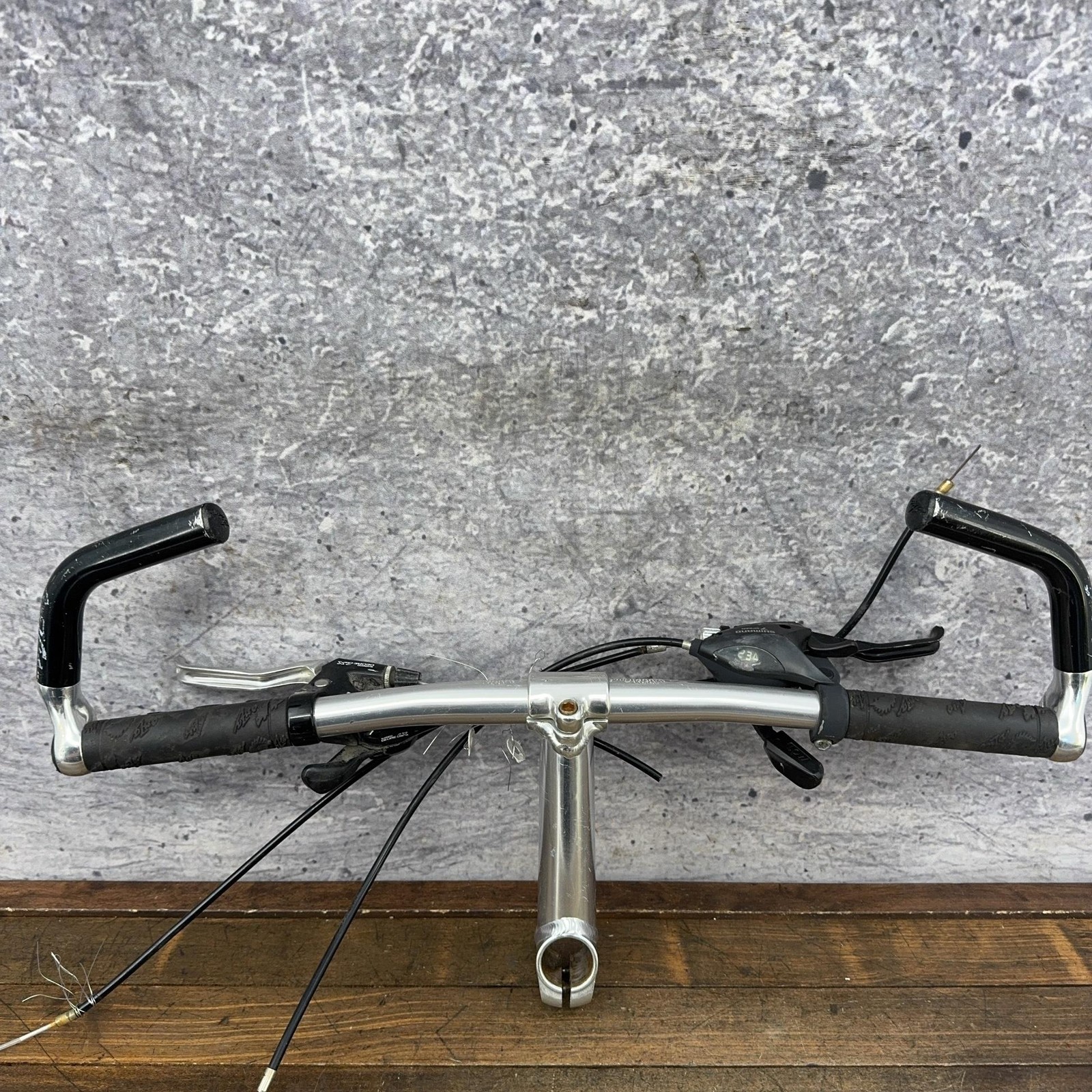 Vintage Barracuda Mountain Handlebar Onza Grips Silver Stem Shifters 90s MTB