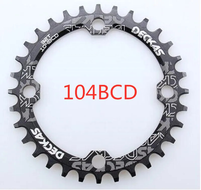 Deckas 104BCD Narrow Wide Chainring MTB Bike Crankset 32T-38T Tooth Plate