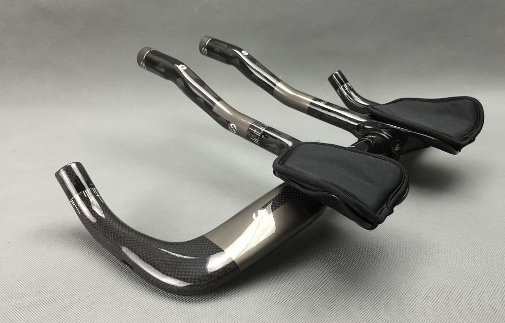 TOSEEK Carbon Fiber Handlebar TT Bar Set Bullhorn Bar Aerobar 31.8*400/420/440mm