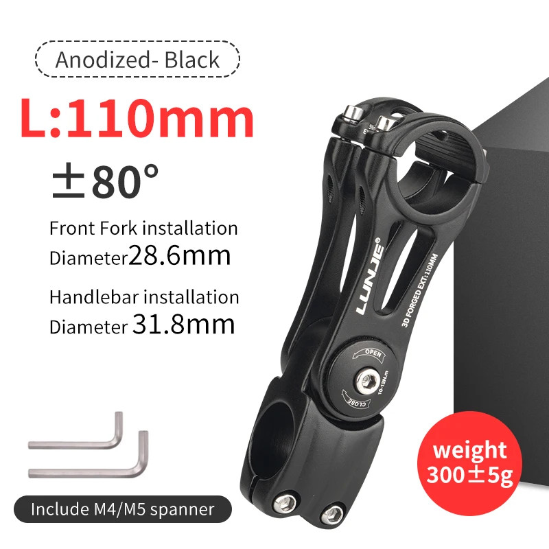 Adjustable Bicycle Handlebar Stem Variable 60/80 Degree Angle MTB Bike Riser Ult