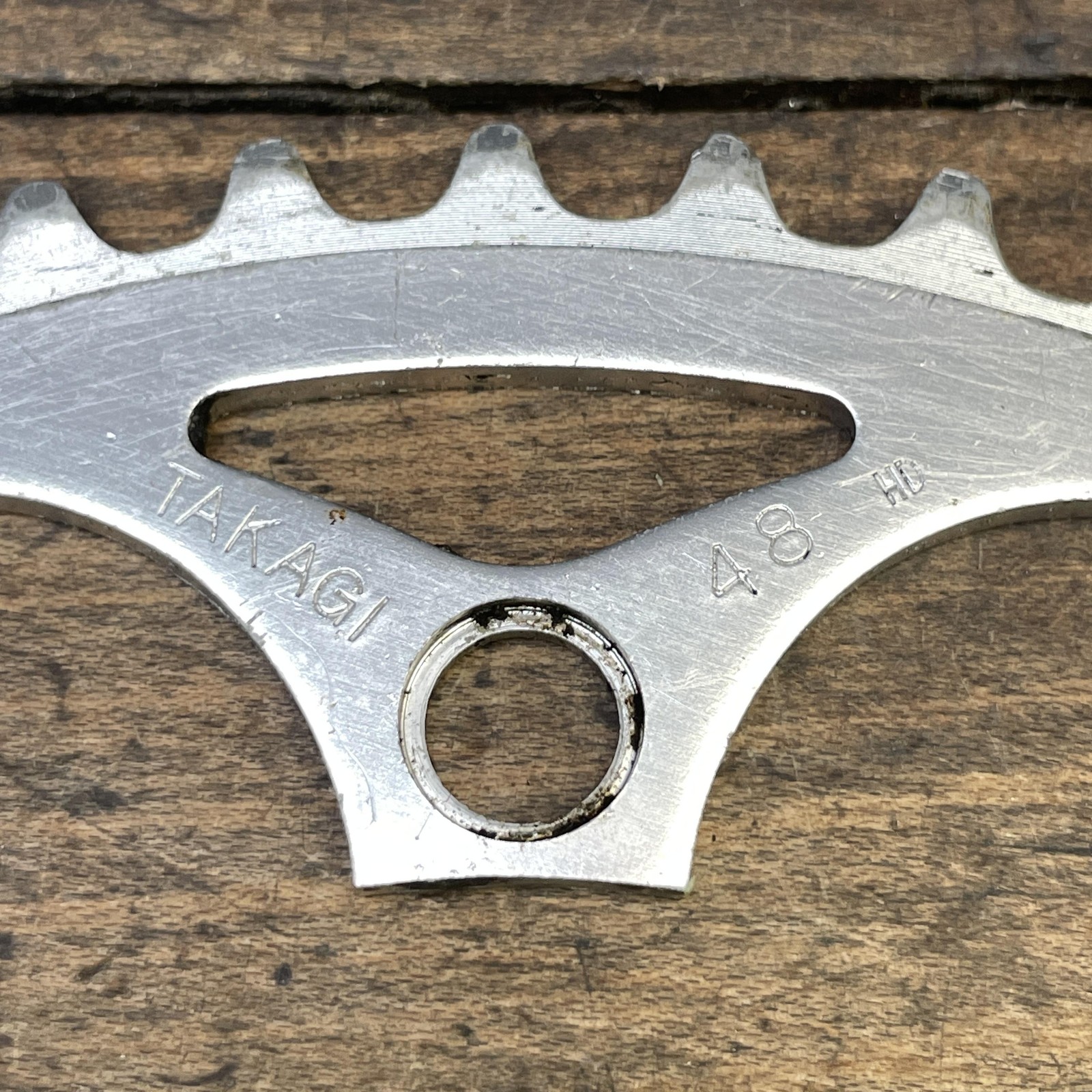 Vintage Takagi 48T Chainring 48 Tooth 130 BCD 5-Arm Silver Alloy Road Bike