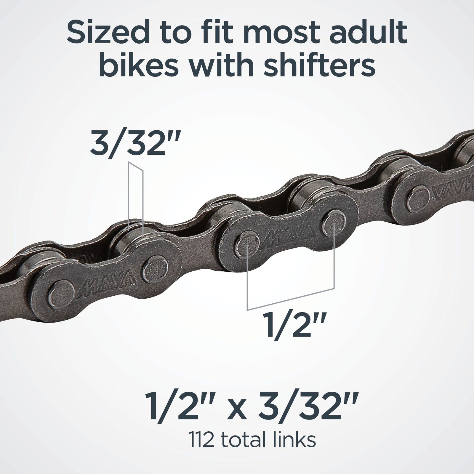Schwinn Bike Chain, 1/2″ x 3/32″ Derailleur 1/2 inch x 3/32 inch, Silver