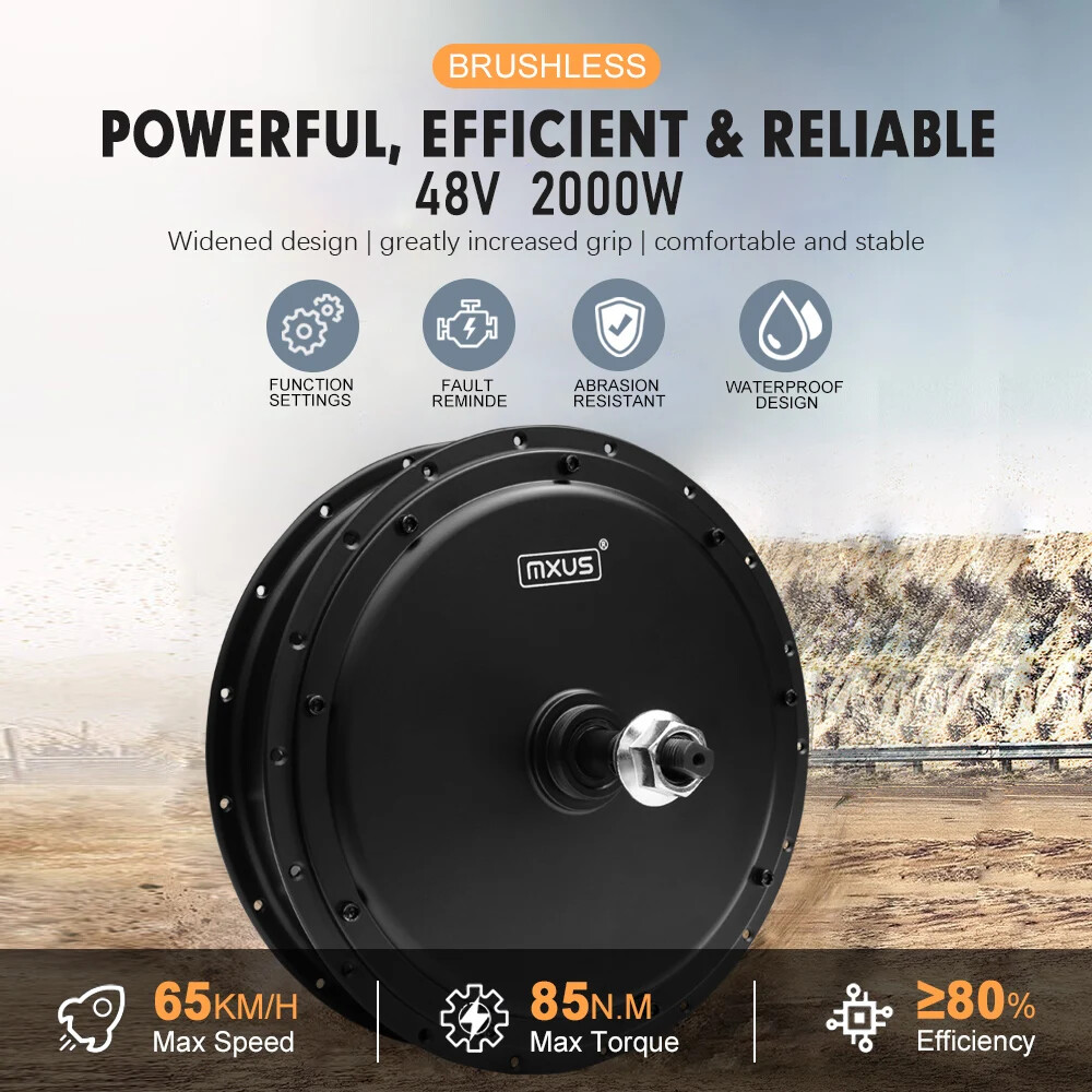 MTB Ebike Conversion Kit 48V 2000W 3.0Tyre Brushless Rear Rotate Hub Motor Wheel
