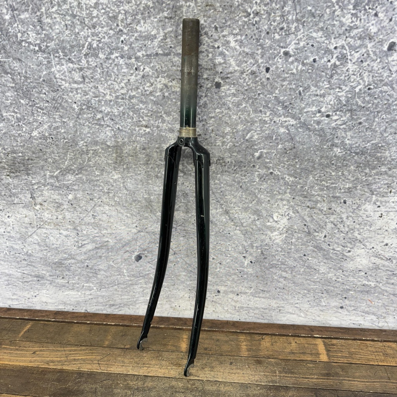 Vintage Campagnolo 700c Road Bike Fork 1 In Threaded Green Steel 6.5