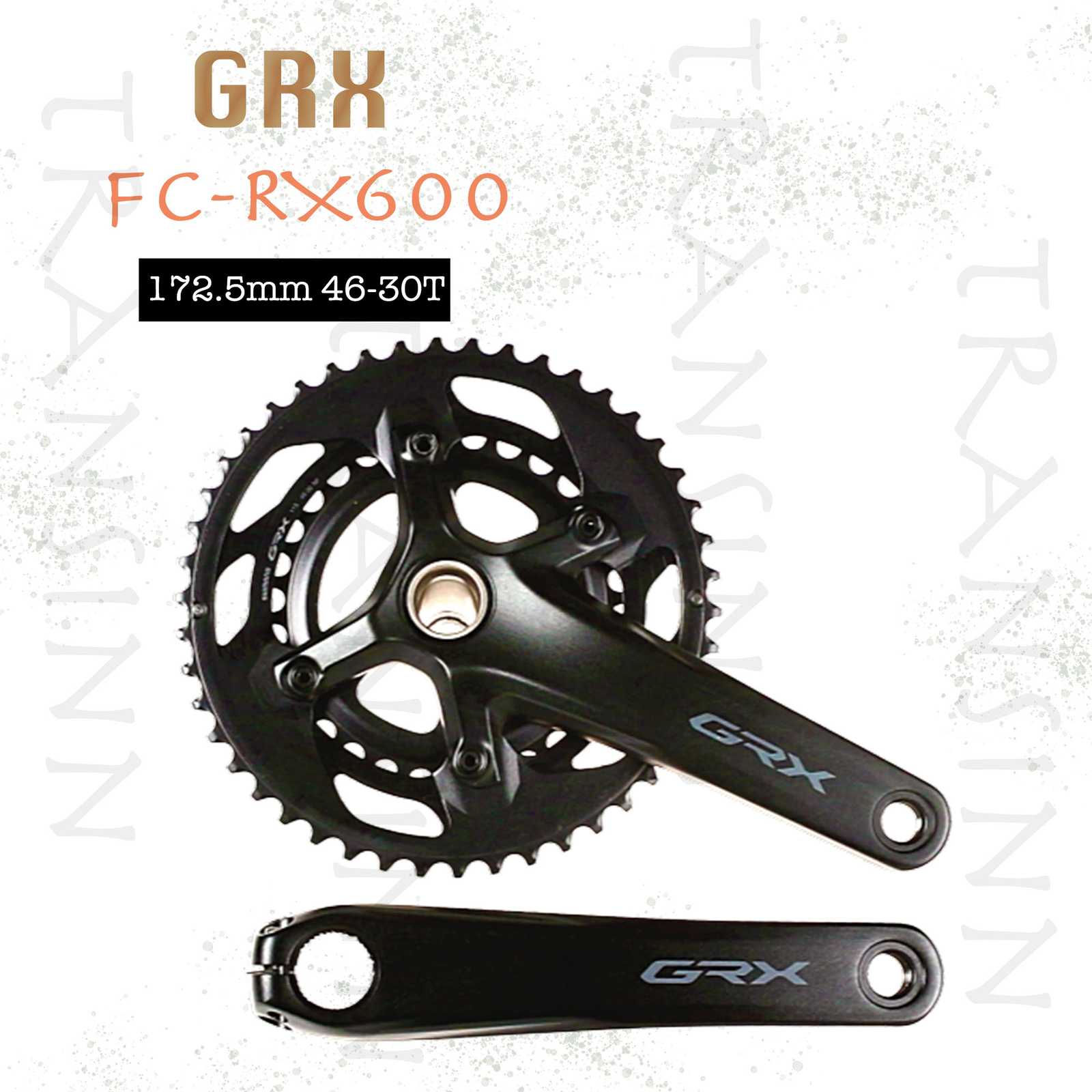 Shimano GRX FC-RX600 Crankset 2×11 Spd 172.5mm 46-30T New Without BB