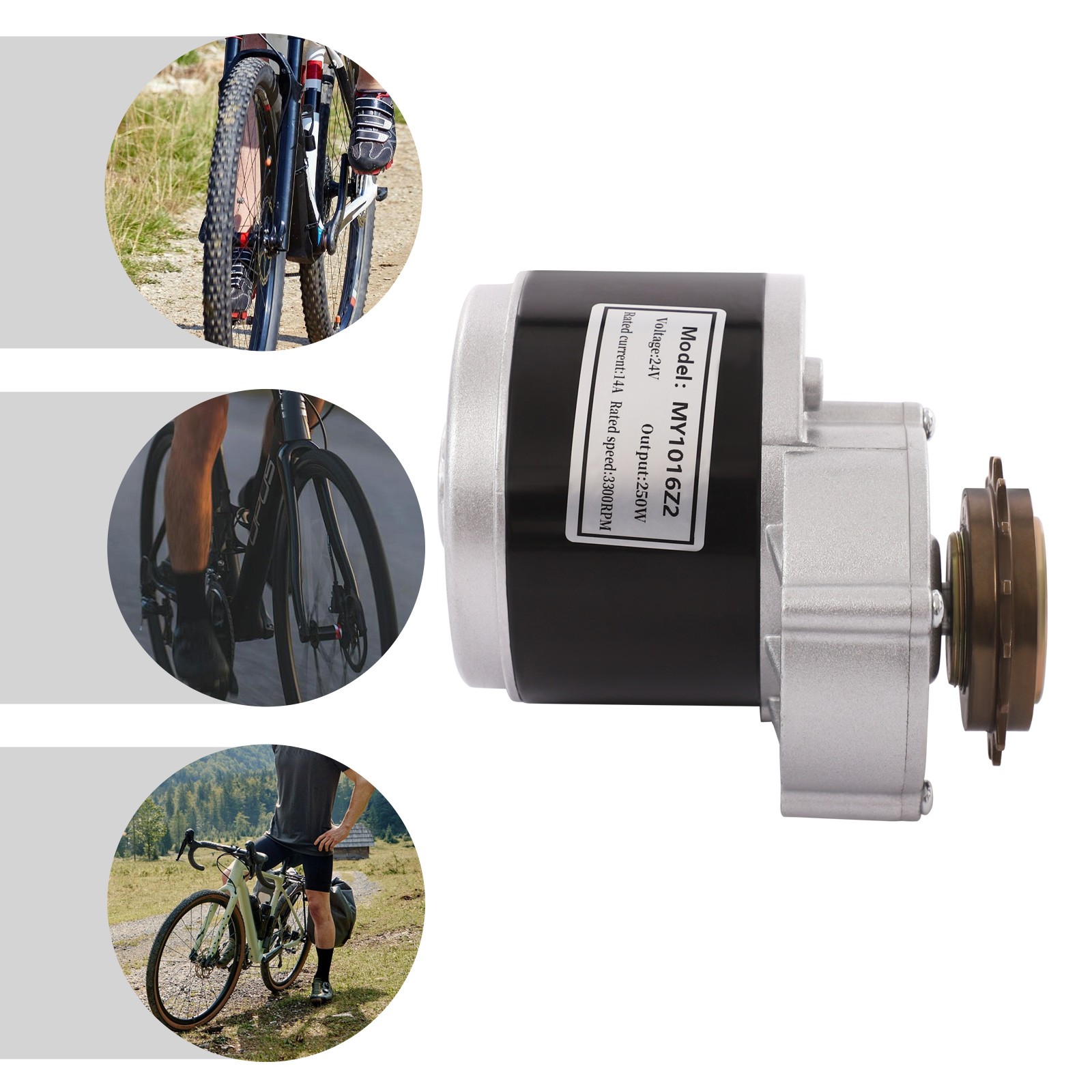 250W 24V Electric E-Bike Conversion Kit Brush Motor w/freewheel Motor Controller