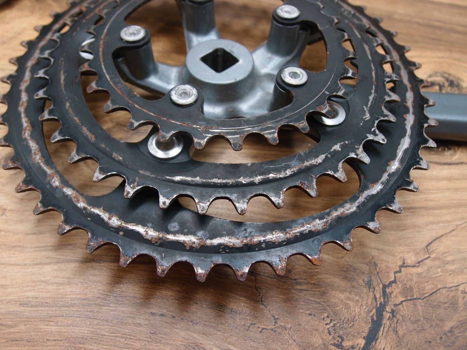 1989 MTB crankset Suntour XC VIA Japan 28/38/48 T 175 mm