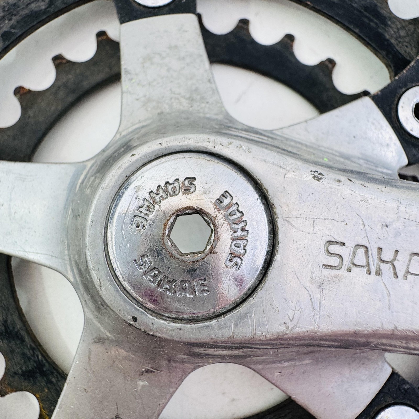 Vintage Sakae SX Triple Crankset 175mm 48/36/28T 110 BCD Silver MTB Bike A36