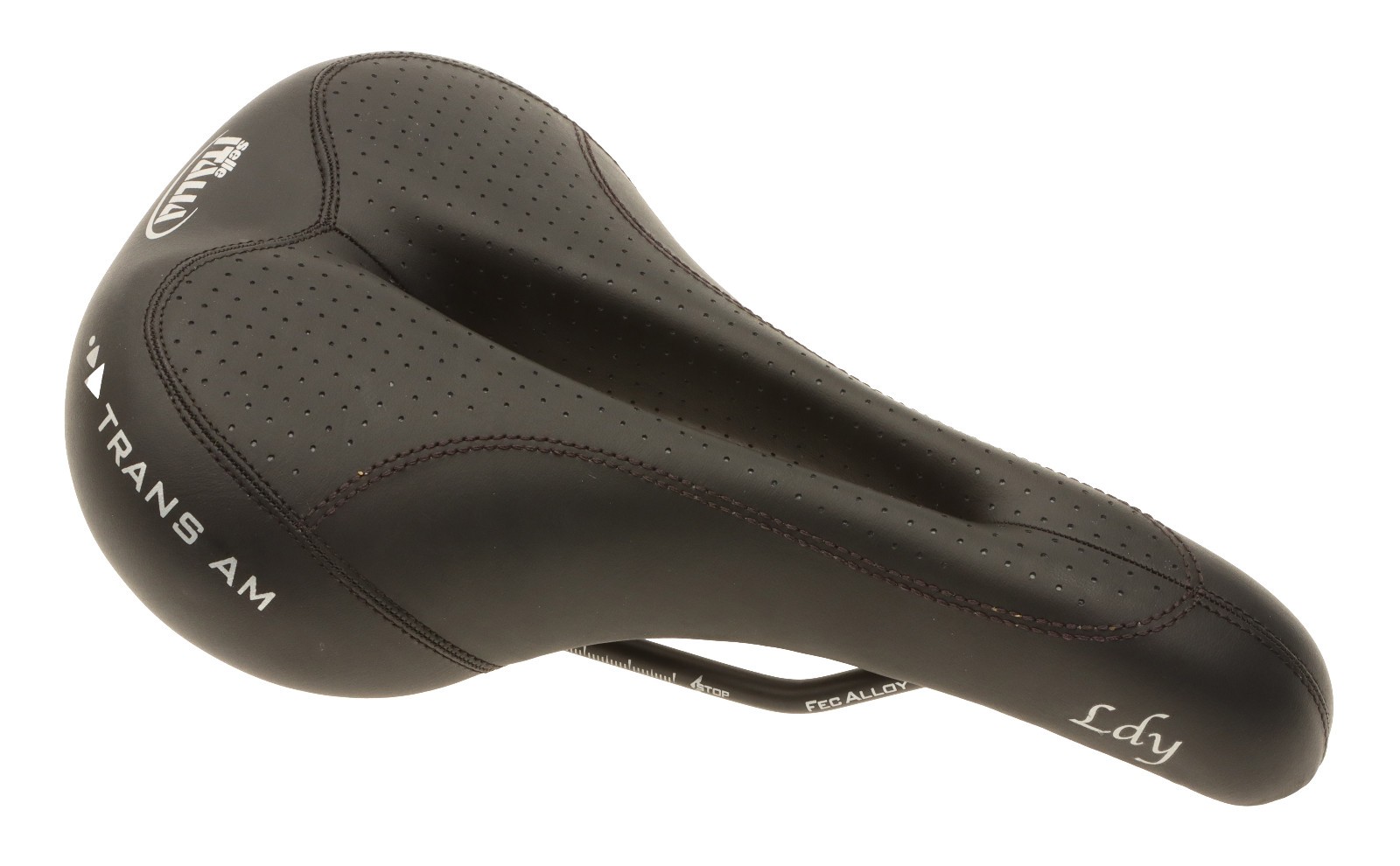 Selle Italia Ladies Trans Am Saddle FeC Alloy Rails Perf. Black Leather NOS NEW