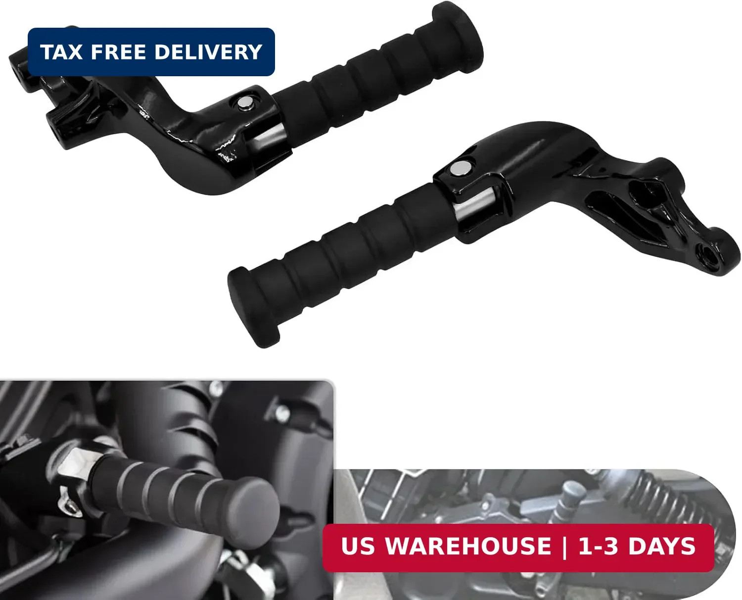 Motorcycle Rear Passenger Foot Pegs Footrest Mount Bracket Fit 2018-2025 (Gloss