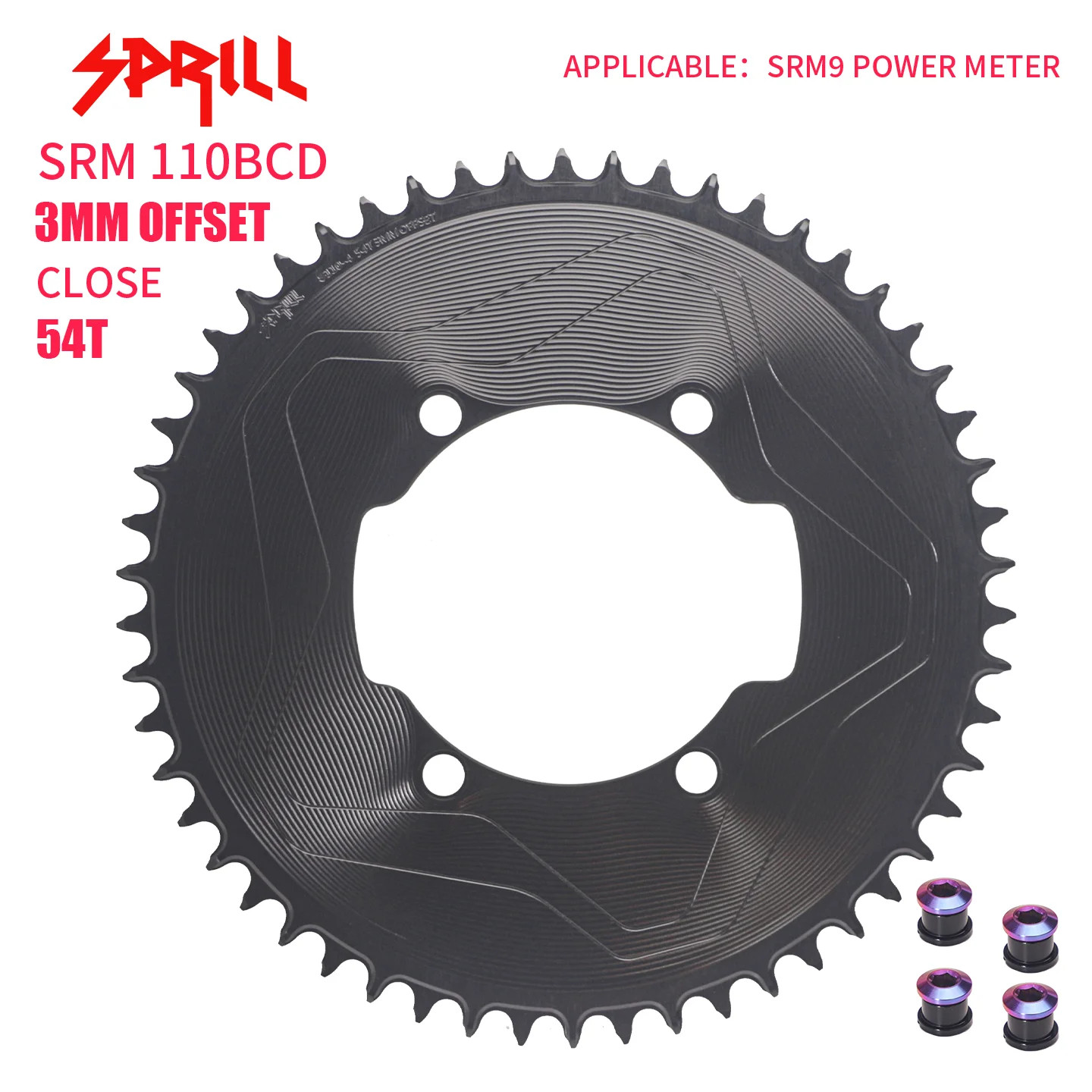 For SRM 9 Power Meter 3mm Offset Chainrings 110BCD FOR TT TRIATHLON Aero 56T-54T