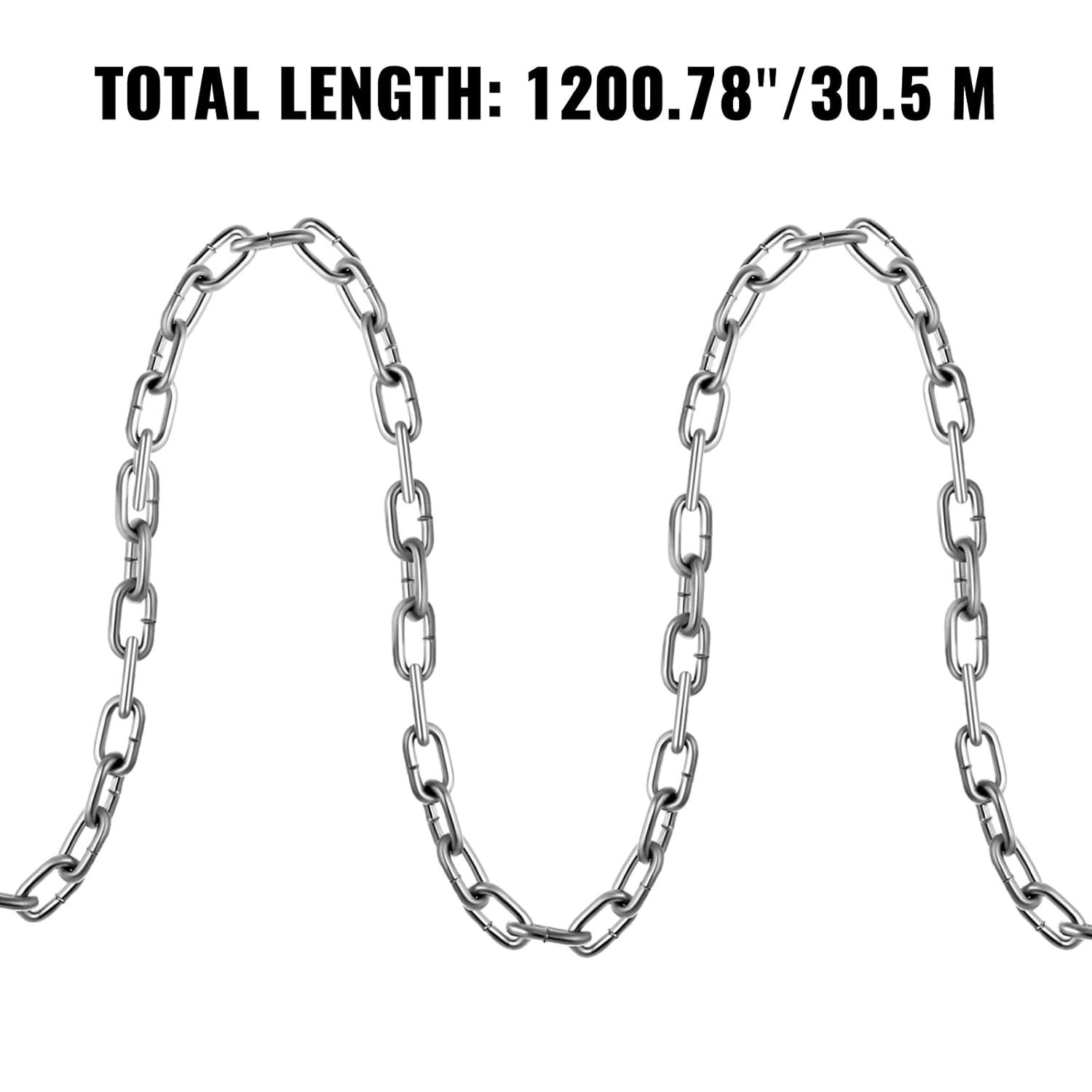Grade 30 Chain 3/16 Inch by 100Ft Length Grade 30 Proof Coil Chain Zinc Plate…