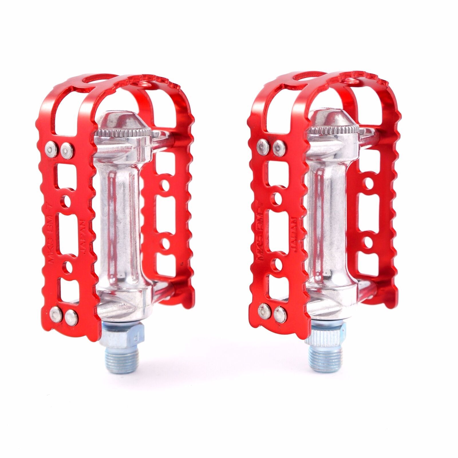 MKS BM-7 Alloy Anodized MTB BMX Old School Flat Bike 9/16″ Pedal – Red
