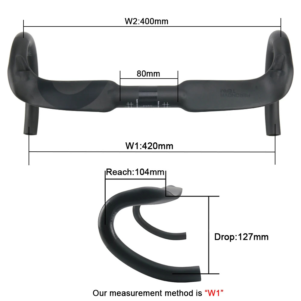 Carbon Fiber Handlebar Racing Bike Bent Bar 31.8mm Inner Routing 400/420/440mm