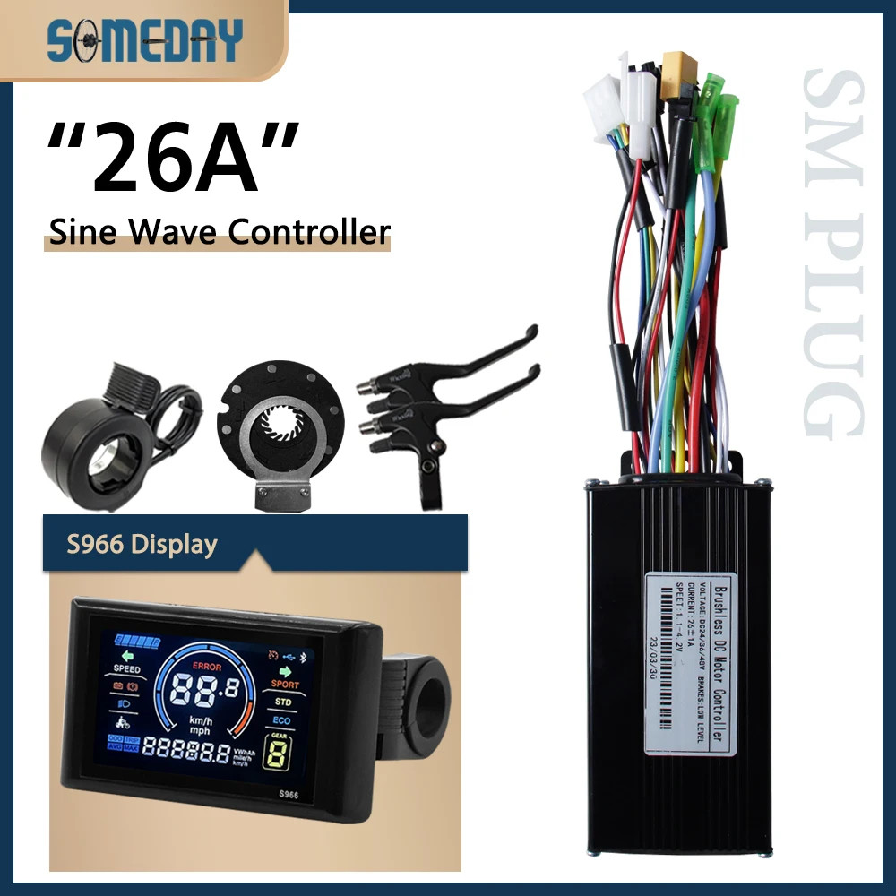 E-bike 3 Mode Sine Wave Controller 36V/48V 17A 22A 26A 30A 40A 45A SM Plug