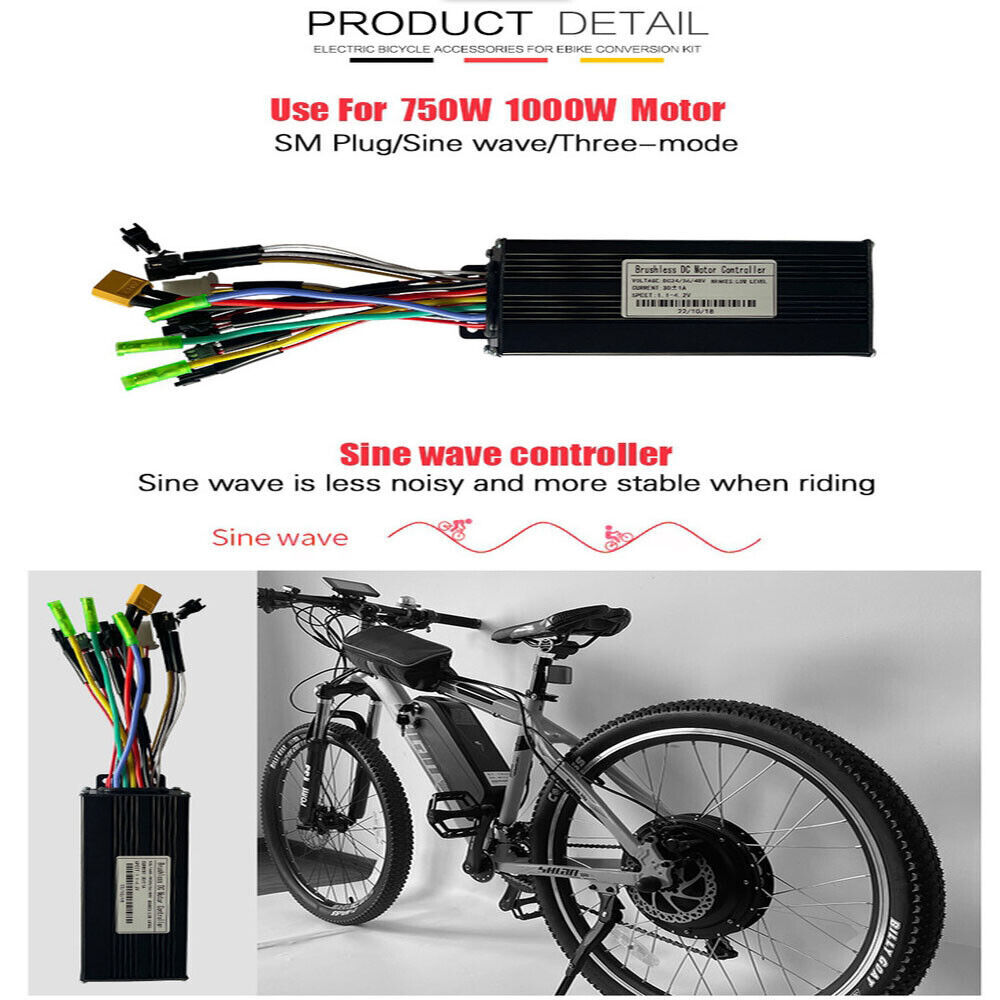Ebike Electric Bicycle 17A 26A 30A 24V/36V/48V Controller for 250W-1000W Motor