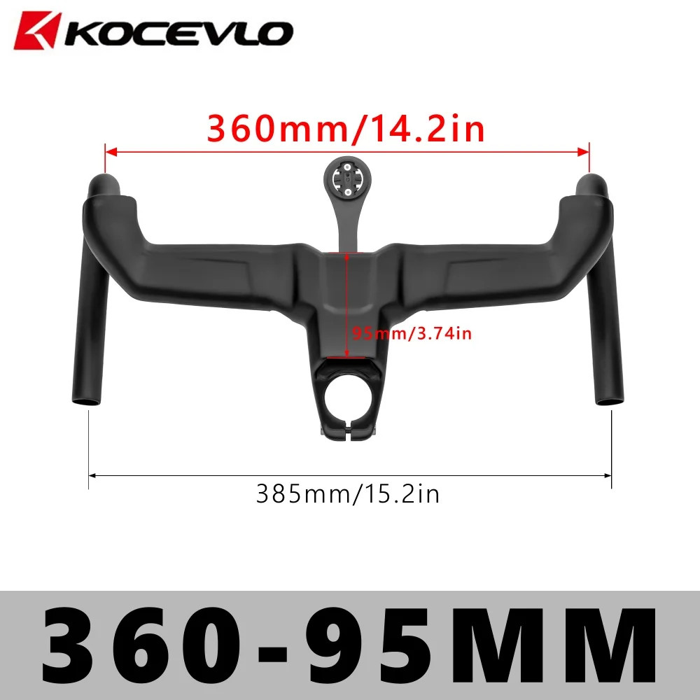 Road Bike Carbon Integrated Handlebar 28.6/31.8mm with Spacers Internal Cables