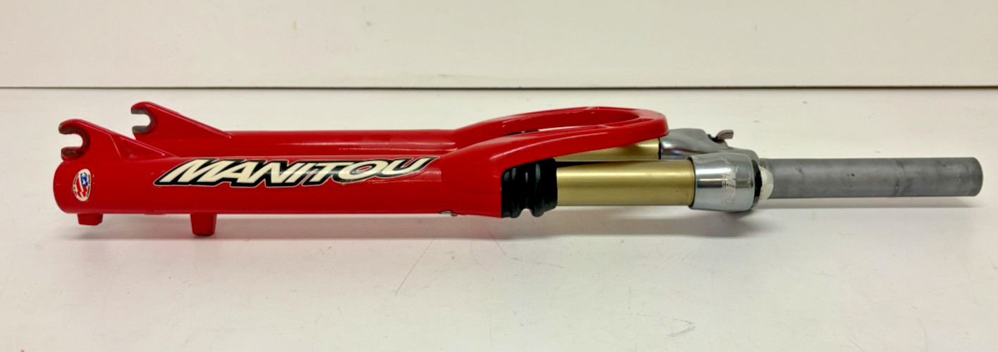 Manitou 26″ QR Disc Air Shock Suspension Fork 155mm 1-1/8″ Threadless Steerer
