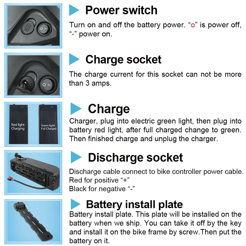 36V 48V 52V e-bike battery bicycle battery pedelec electric bike lithium battery DIY