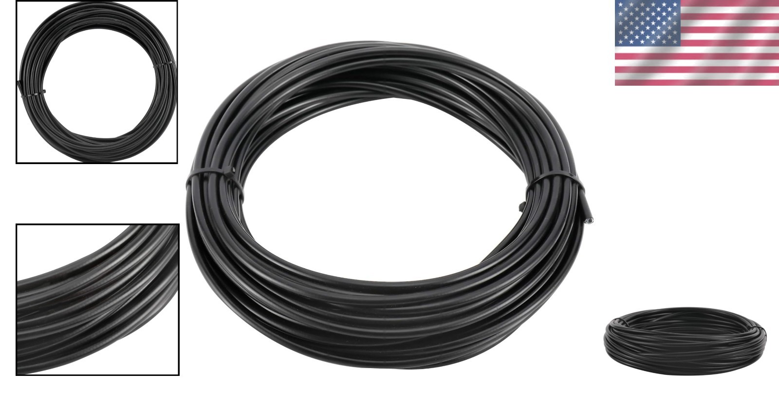 5Mm X 50Ft Bicycle /Bike Lined Brake Cable Housing, Black
