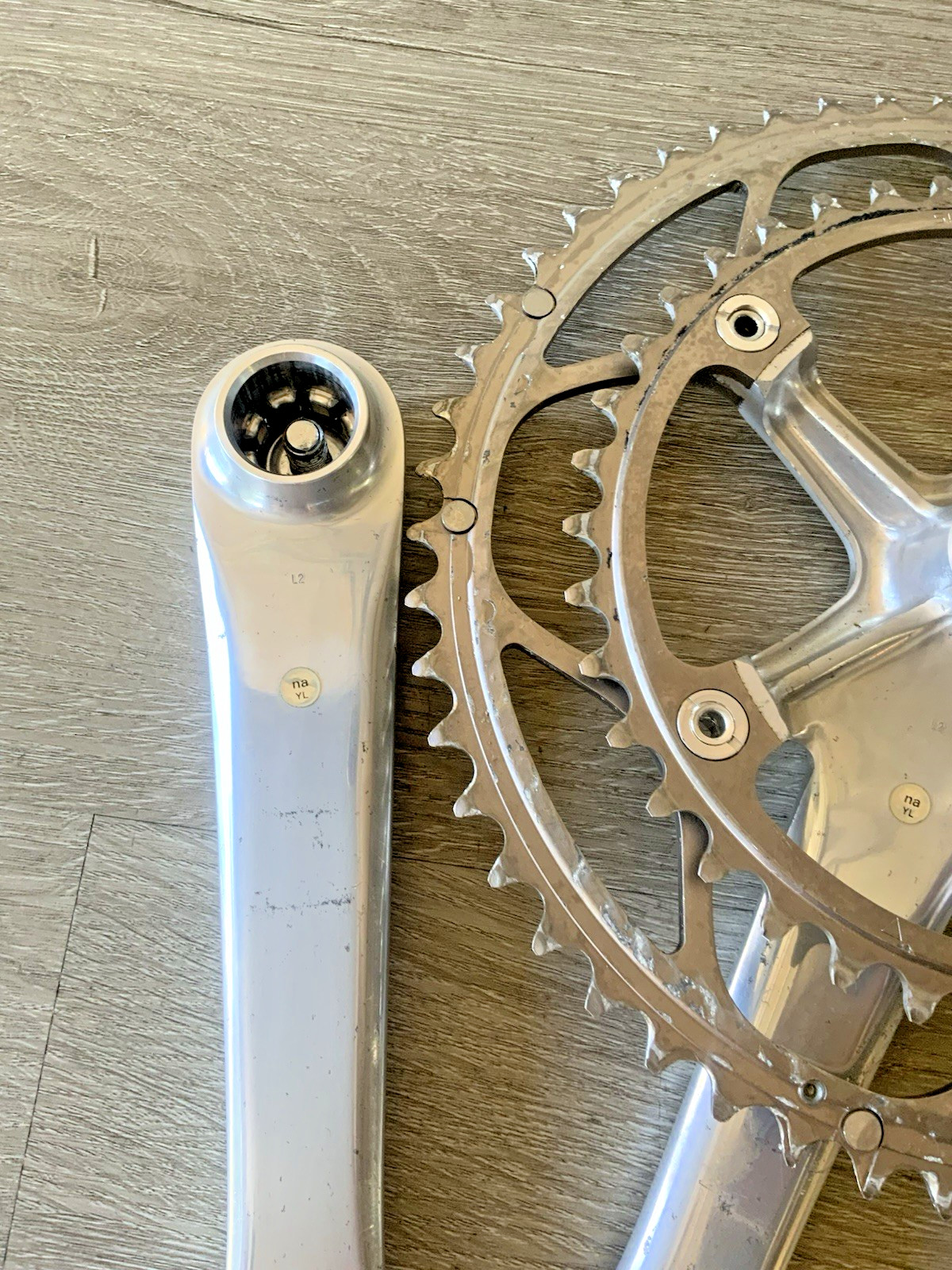 SHIMANO DURA ACE CRANKSET 7701 DOUBLE 53-39 TOOTH 175 MM ARMS OCTALINK