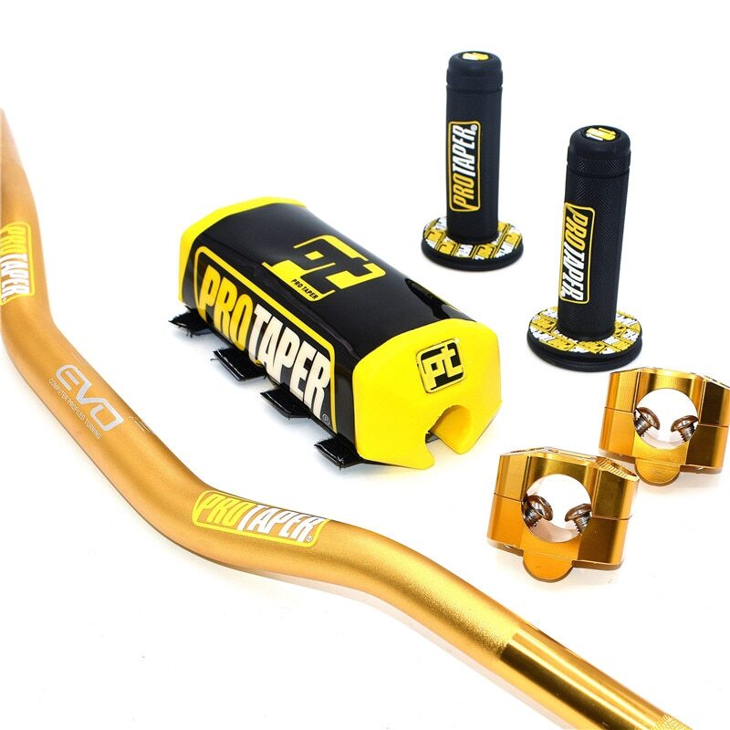 Handlebar For PRO Taper Pack Bar 1-1/8″ Handle bar Pads Grips CNC 28.5mm Adapter