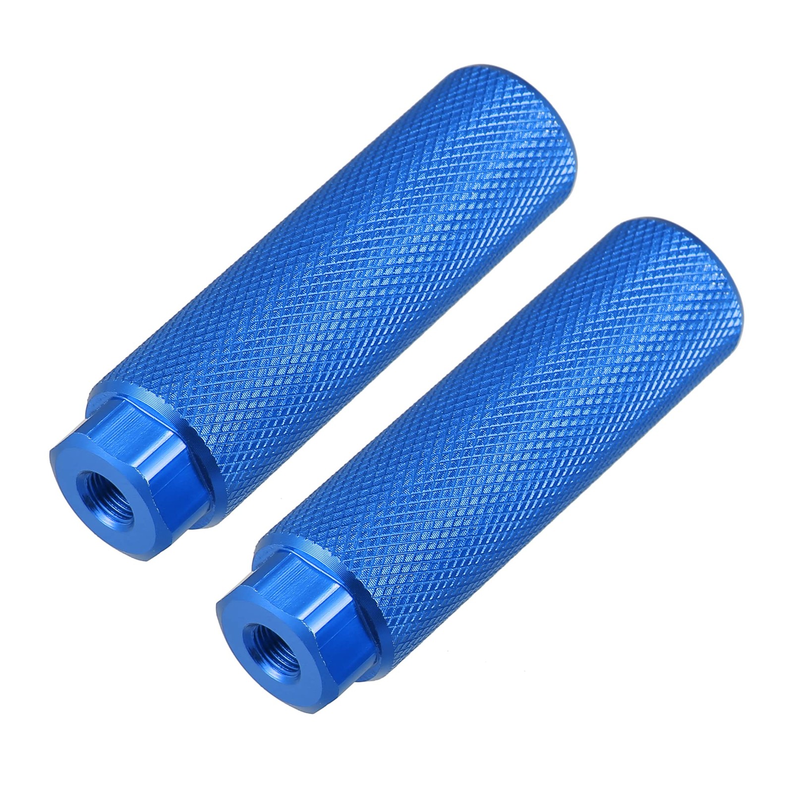 X AUTOHAUX Pair Aluminum Alloy Rear Foot Pegs Footrests Universal Blue for BMX M