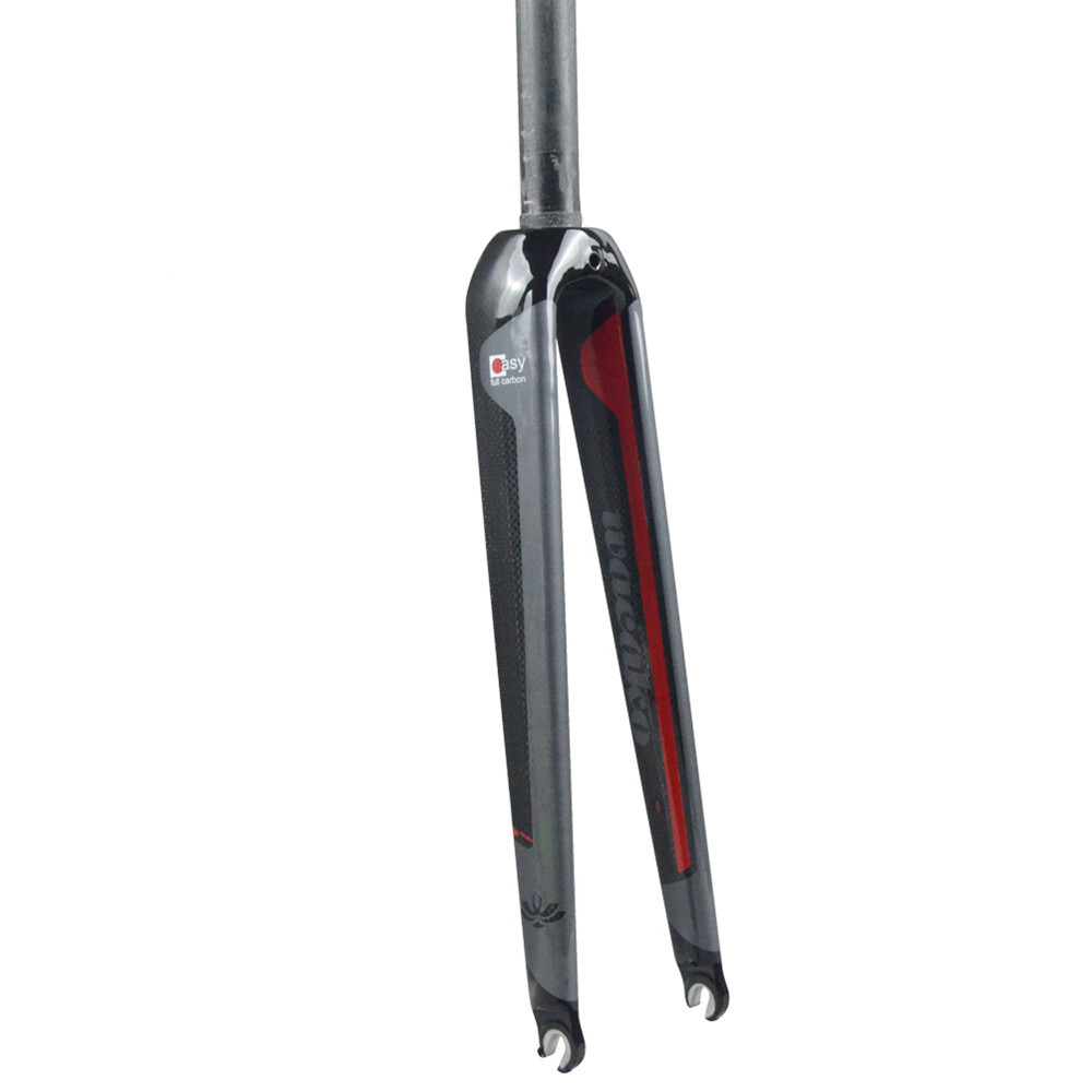 Carbon Fiber Road Bike Fork 700C Rigid Straight Bicycle Fornt Forks C Brake QR