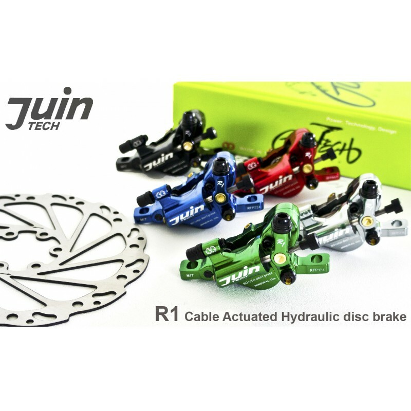 Juin Tech R1 Road Cyclocross Gravel Riding Bike Hydraulic Disc Brake Set Green