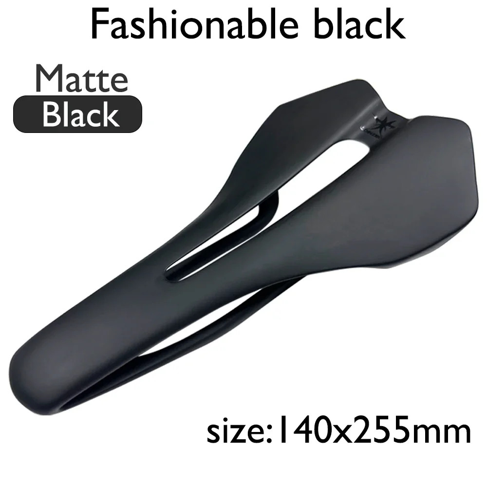Carbon Fiber Leather Road Bicycle Saddle Hollow-Out Design Bike Seat Cushion